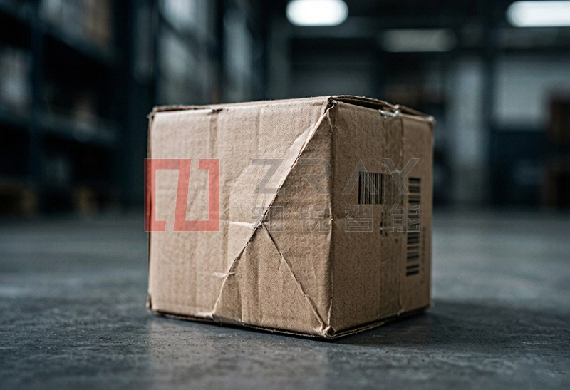 Warped carton with out-of-square corners on a packing line